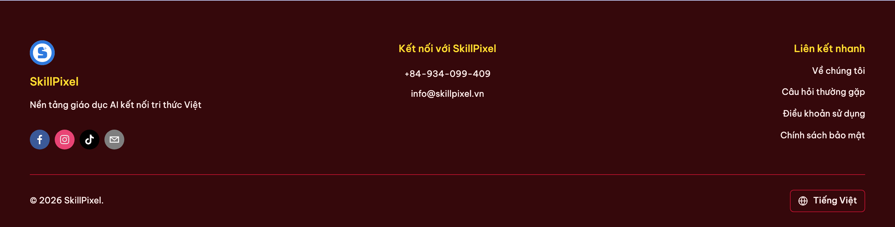 Footer derived from the primary color